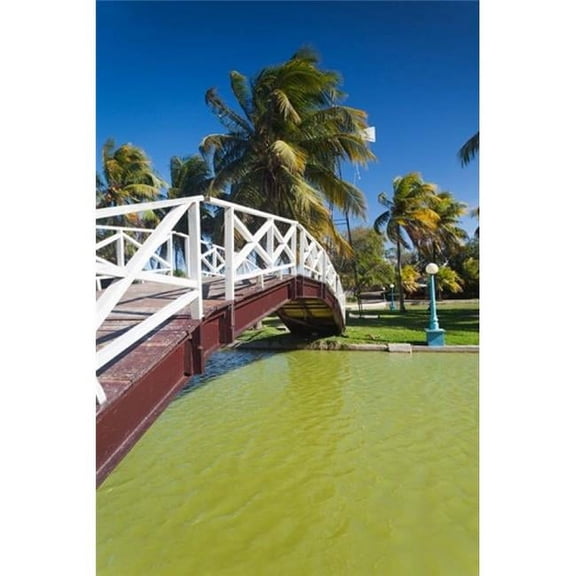 Cuba Matanzas Varadero Parque Josone Park Bridge Poster Print by Walter Bibikow - 19 x 28 in.