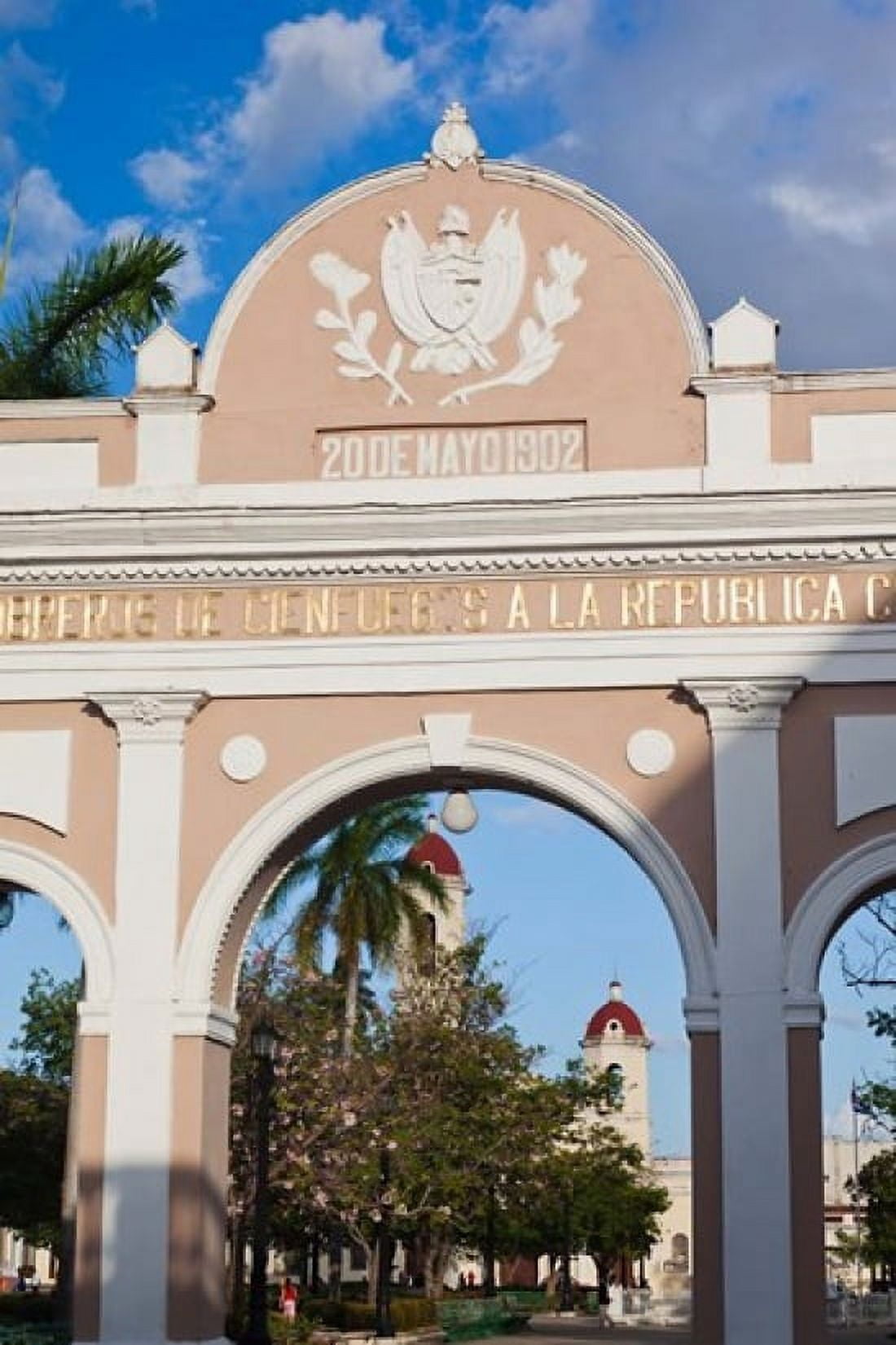 Cuba Parque Jose Marti Close up of Arco de Triunfo Canvas Art - Walter Bibikow DanitaDelimont (19 x 28)
