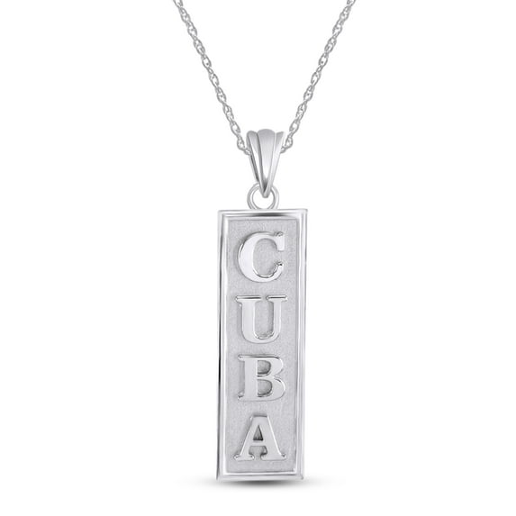 AFFY Cuba Pendant Necklace In 14K Gold Plated 925 Sterling Silver For Women 18" Chain