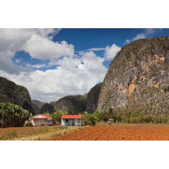 Cuba Pinar del Rio Farm by Mogote del Valle rock Canvas Art - Walter Bibikow DanitaDelimont (28 x 19)