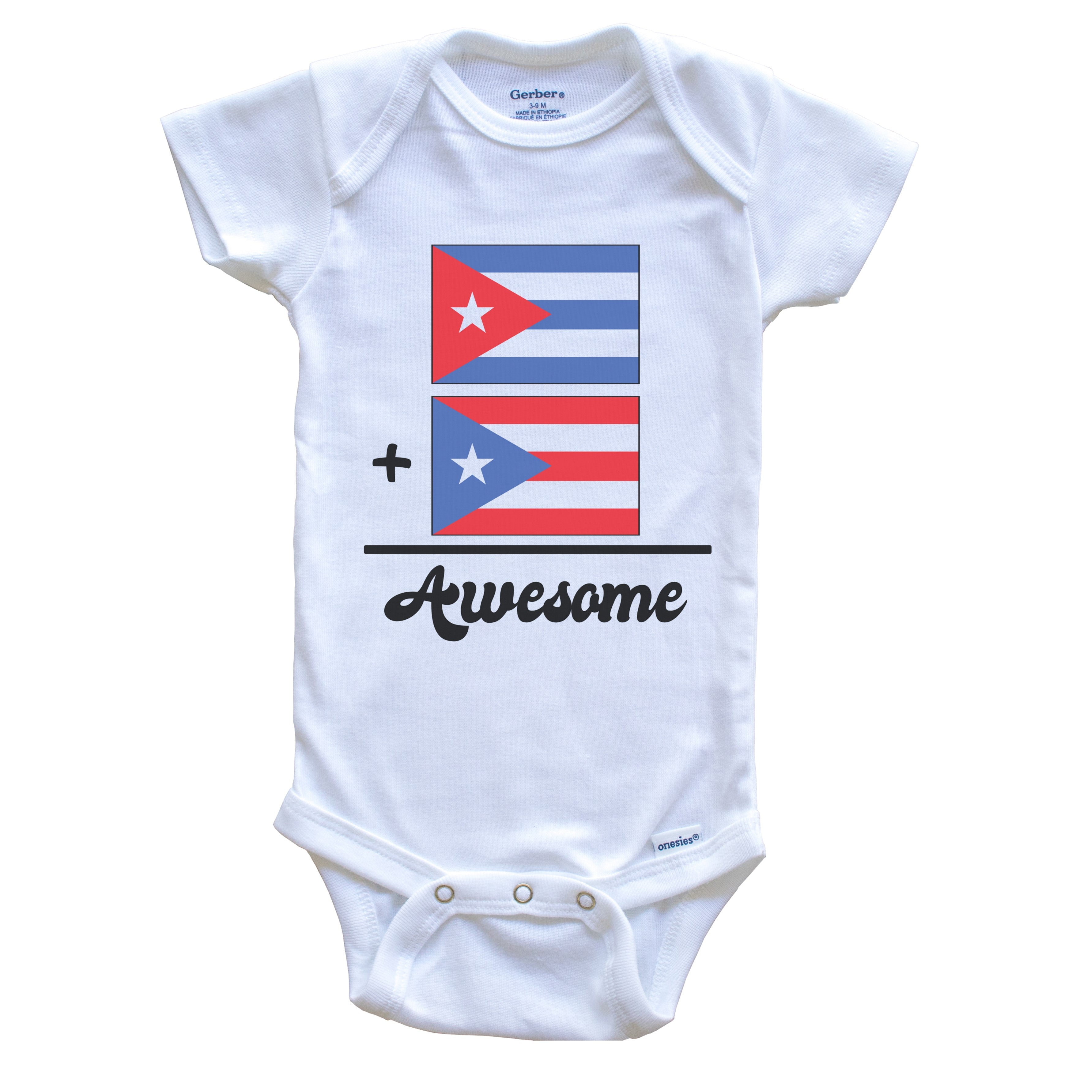 Cuba Plus Puerto Rico Equals Awesome - Cuba Plus Puerto Rico Equals Awesome Cute Cuban Puerto Rican Flags One Piece Baby Bodysuit Fe46b176 89a3 44f7 9b5b Ef59ce4f2bf9.e7d732f7d83fd624d03da90788c024f5
