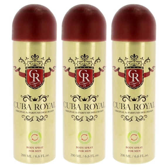 Cuba Royal by Cuba for Men - 6.6 oz Body Spray - Pack of 3