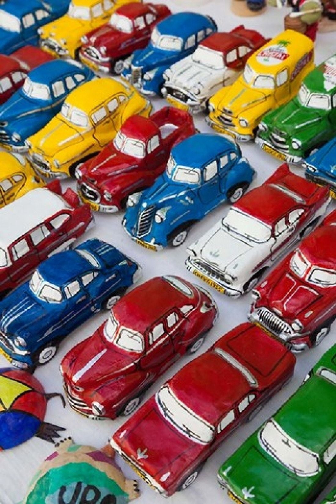 Cuba Sancti Spiritus Trinidad paper-mache cars Canvas Art - Walter Bibikow DanitaDelimont (24 x 36)