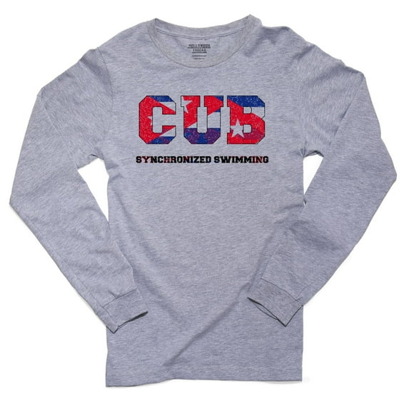 Cuba Synchronized Swimming - Olympic Games - Rio - Flag Men's Long Sleeve Grey T-Shirt