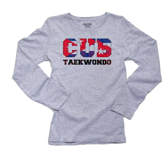 Cuba Taekwondo - Olympic Games - Rio - Flag Women's Long Sleeve Grey T-Shirt