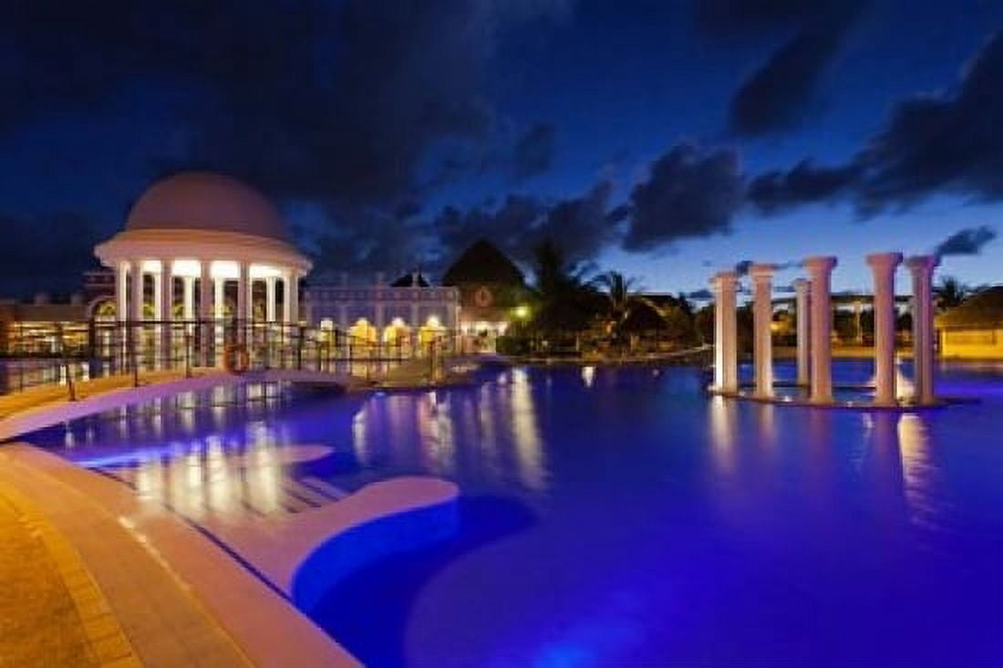 Cuba Varadero Hotel Iberostar Varadero (night) Canvas Art - Walter Bibikow DanitaDelimont (36 x 24)
