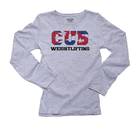 Cuba Weightlifting - Olympic Games - Rio - Flag Women's Long Sleeve Grey T-Shirt