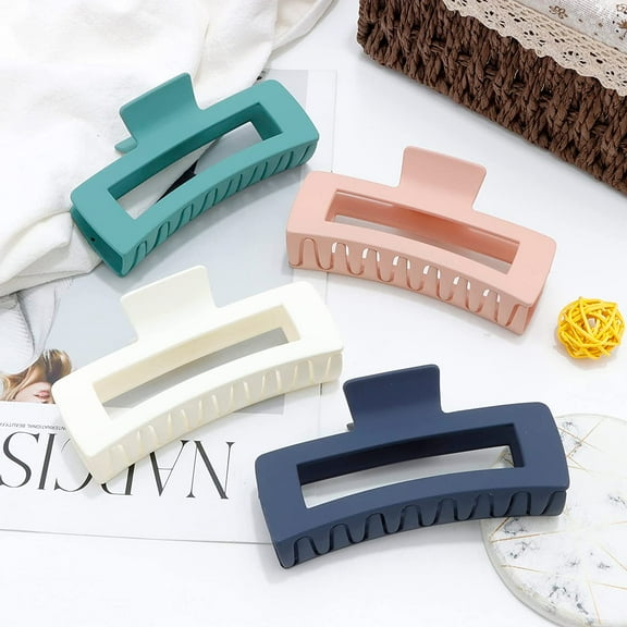 Cubaco 5 inch Large Claw Clips, 4pcs XL Giant Hair Clips for Women Durable Matte Claw Clips for Thick Hair(Warm)