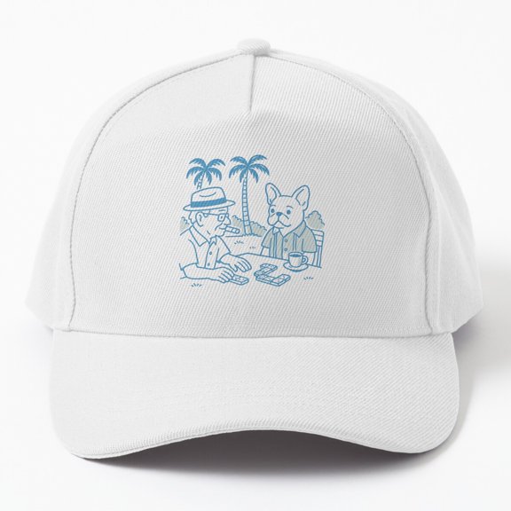 Cuban Abuelo and Pug Baseball Cap, Dominoes Grandpa Heritage Family Graphic Design, Hat
