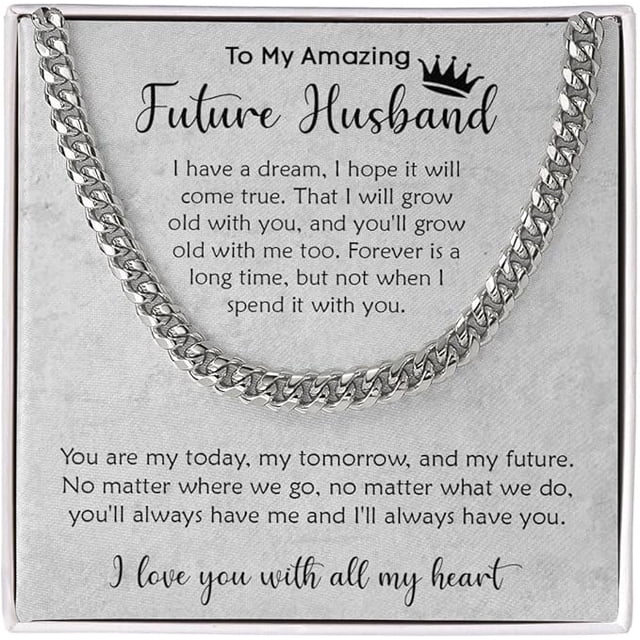 Chain Message Card Cuban Chain Necklace With Meaningful Message Card & Gift Box, To My ...