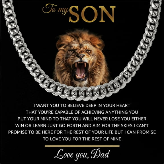 Cuban Chain Necklace from Mom and Dad - Son's Gift for Birthday, Christmas, Anniversary