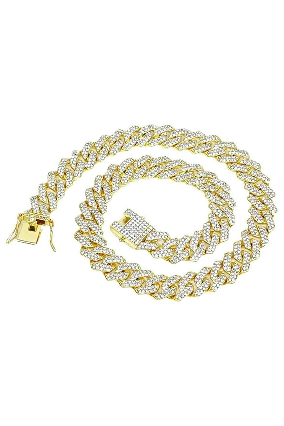 Cuban Chain Necklaces Gold Cuban Link Chains Mens Iced Out Bling Diamond Hop Jewelry For Women Crosses Necklaces Women's Necklaces Cute Necklace Diamond Necklace Statement Necklace for