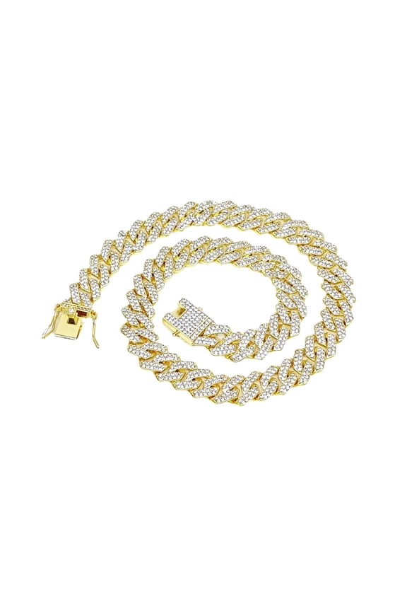 Cuban Chain Necklaces Gold Cuban Link Chains Mens Iced Out Bling Diamond Hop Jewelry For Women Crosses Necklaces Women's Necklaces Cute Necklace Diamond Necklace Statement Necklace for