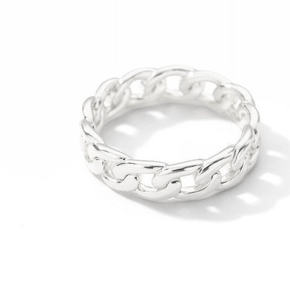 Cuban Chain Ring Plating Real Gold Trend Men's Ring