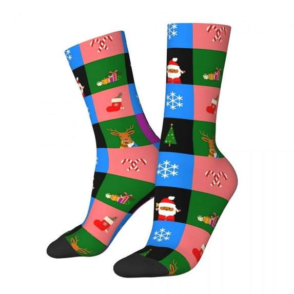 Cuban Colorblock Socks Colorful Print Modern Stockings Ladies Medium Soft Running Sports S