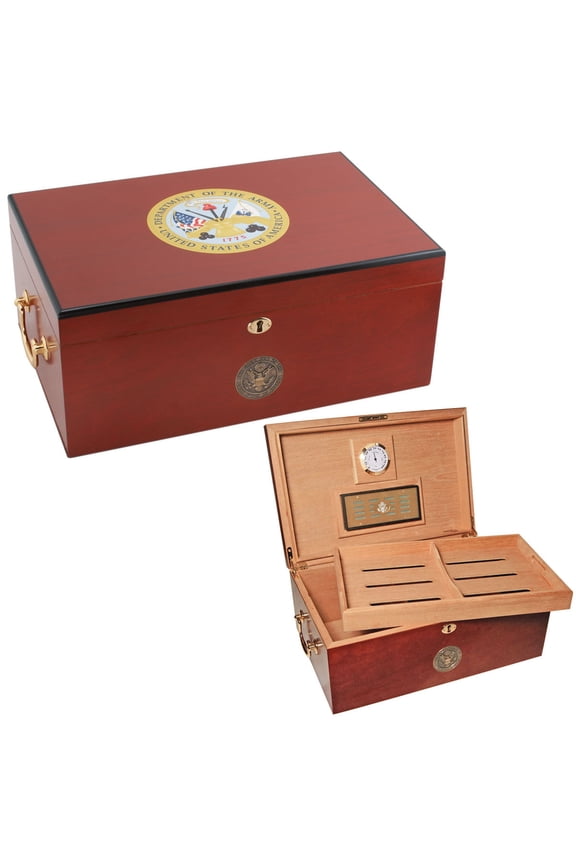 U.S. Army American Emblems Cherry Humidor 120 count