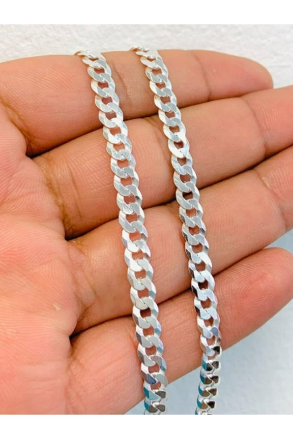 Cuban Curb Chain Necklace 925 Sterling Silver 24" 17g 5.3mm For Mens / Cadena Cuban Link en Plata Pura Para Hombre / Everyday Necklace Chain Cuban Link