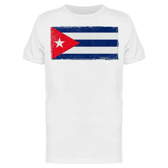 Cuban Flag Art T-Shirt Men -Image by Shutterstock, Male Medium