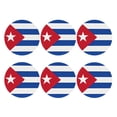 thumbnail image 1 of Cuban Flag Leather Drinks Coasters Suitable for Various Cups Set of 6 Round Shape, 1 of 6