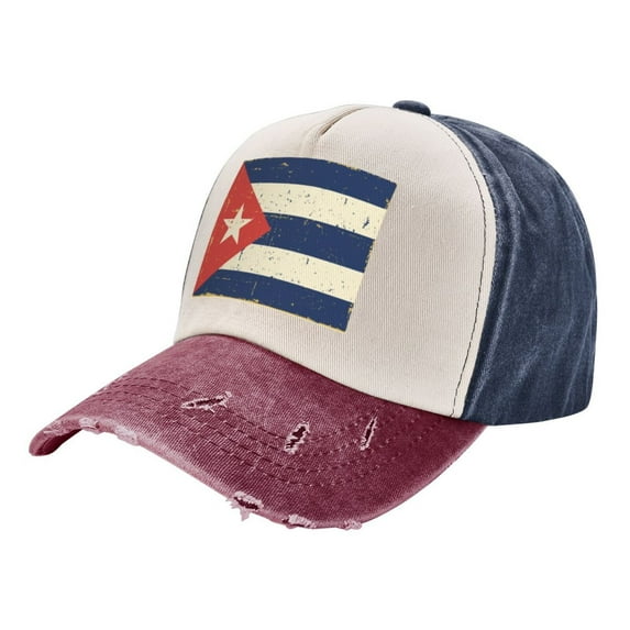 Cuban Flag Retro Distressed Baseball Cap Dad Hats for Men Women Vintage Trucker Hat Low Profile Ball Caps