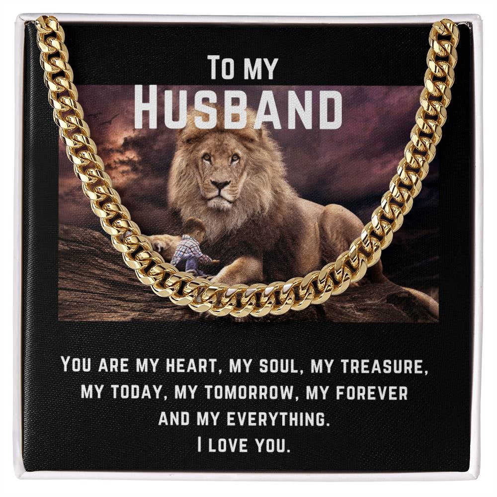Chain Message Card Cuban Link 5mm - Chain To Husband, Cuban Link Chain, Stainless Steel or ...