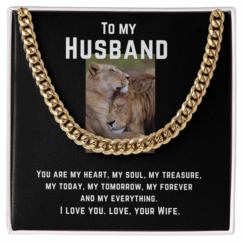 Chain Message Card Cuban Link 5mm - Chain To Husband, Cuban Link Chain, Stainless Steel or ...