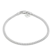 KEZEF Silver Chain Anklet for Men & Women – 3mm Cuban Link, Solid 925 Sterling Silver, Italian Made, Hypoallergenic, Tarnish Resistant, 11 Inch
