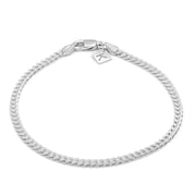 Kezef Silver Chain Anklet for Men & Women   3mm Cuban Link, Solid 925 Sterling Silver, Italian Made, Hypoallergenic, Tarnish Resistant, 11 Inch