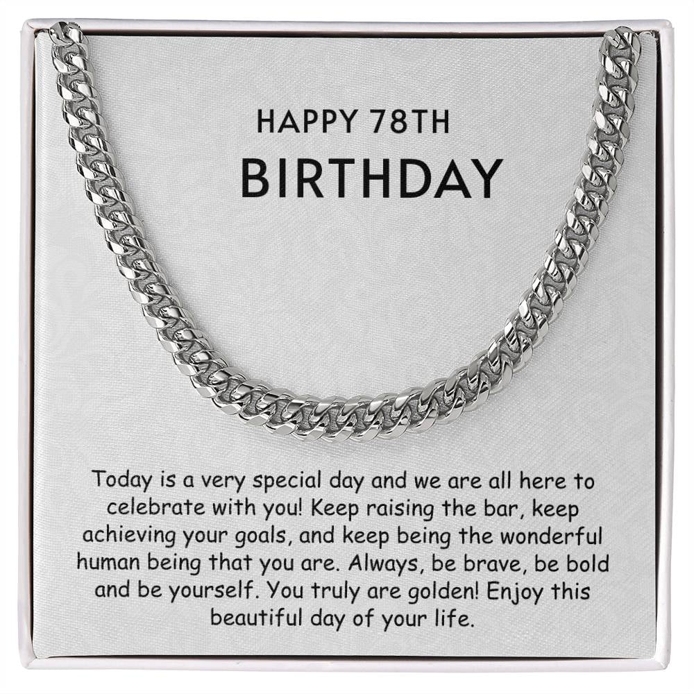 Cuban Link Chain - Happy 78th Birthday - Walmart.com