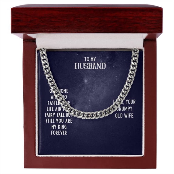 Cuban Link Chain For Husband, Chain Necklace, Anniversary Gift for Husband, Birthday Gift for Man, Gift for Men, Cuban Link Chain, Stainless Steel or Yellow Gold, Message Card & Gift Box