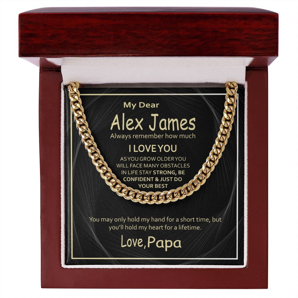 Cuban Link Chain Necklace gift from papa, Cuban Link Chain, Stainless ...