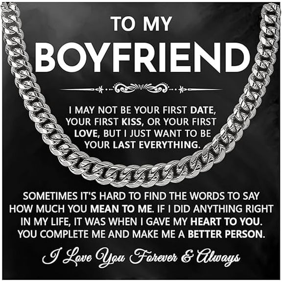 Cuban Link Chain for Men, Valentine's Day Gift for Boyfriend from Girlfriend, Boyfriend's Birthday Gift, Necklace for Boyfriend