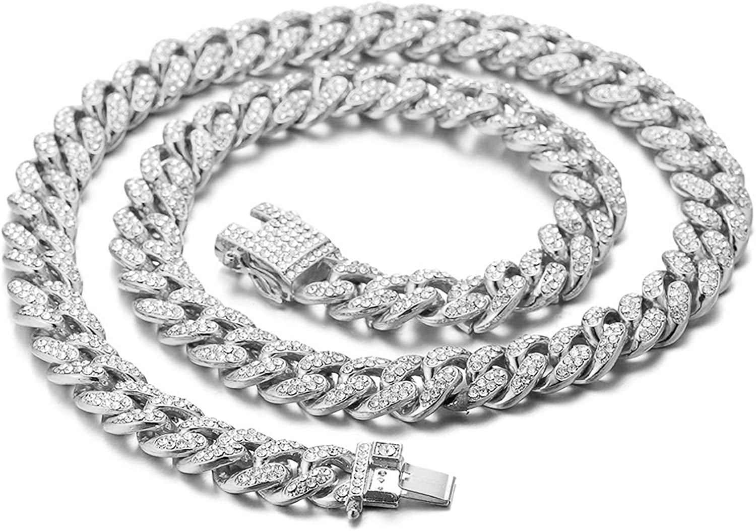Curb Link Chain Necklace in Platinum, 16 in