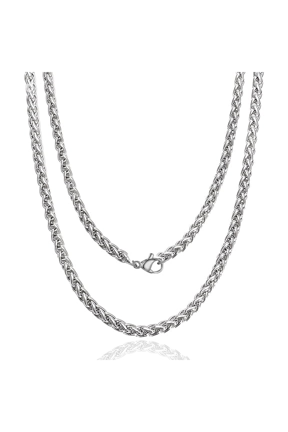 Cuban Link Chains, 5mm Mens Cuban Link Chain Necklace Stainless Steel Hip Hop Necklaces, Neck Link Chains for Man Women, Gift for Women Men 18 Inch Length