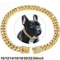 thumbnail image 1 of Cuban Link Dog Collar - Light Metal Gold Chain Dog Necklace, Cute Fashion Jewelry Accessories for Puppy, Trends Custome for Frenchie Dog, Bully, Doberman, 1 of 8