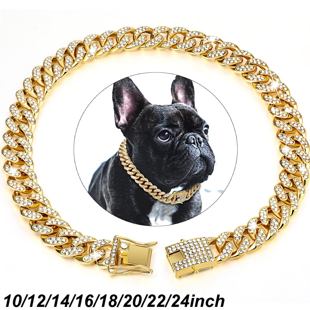 19mm Cuban Link Dog Chain, Gold Dog Collar, Dog Choke Necklace Collar,  Heavy Duty Walking Training Chain Collar for Small Medium Large Dogs - Etsy