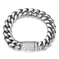 thumbnail image 1 of Cuban Link Stainless Steel Chain CZ Bracelet Bangle for Men Women 6-14mm, 1 of 3