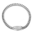 thumbnail image 1 of Cuban Link Stainless Steel Chain CZ Bracelet Bangle for Men Women 6-14mm, 1 of 3