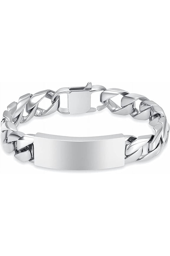Urn Cremation Bracelet for Ashes for Men / Women - Stainless Steel Cuban Link Urn Bracelet Keepsake Ash Holder Cremation Memorial Jewelry