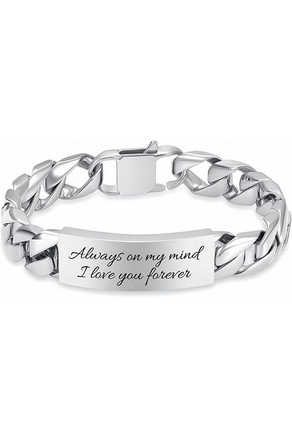 Urn Cremation Bracelet for Ashes for Men / Women - Stainless Steel Cuban Link Urn Bracelet Keepsake Ash Holder Cremation Memorial Jewelry