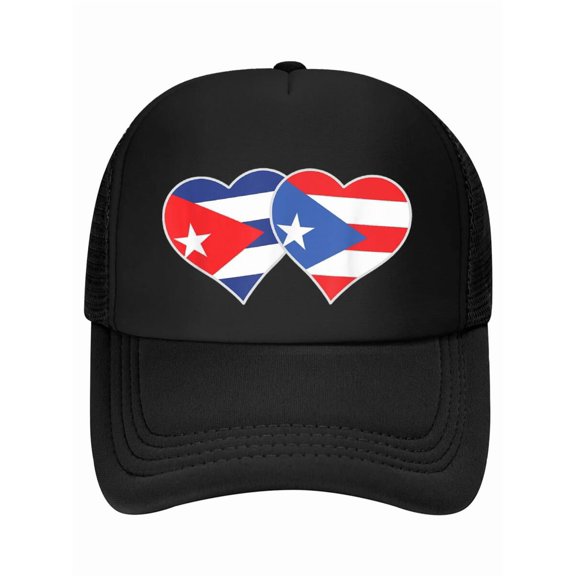 Cuban Puerto Rican Flag Love Puerto Rico Cuba Heart Baseball Cap