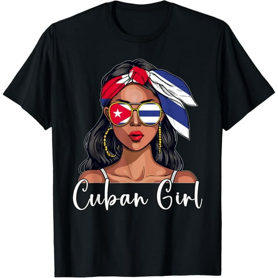 Cuban Souvenirs Products Woman Flag Girl Cuba T-Shirt