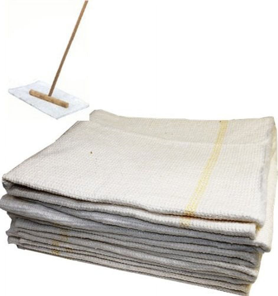 Cuban Style Mop White Cloth. Set of 6 (Wood stick not included
