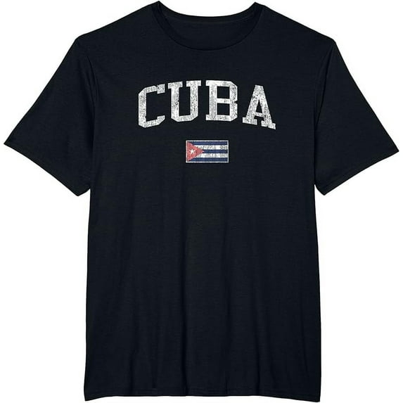 Cuban T-Shirt Vintage Sports Design Cuban Flag Tee