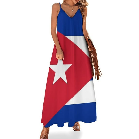 Cuban flag of Cuba Sleeveless Dress long dress women summer Women's summer skirt party dresses woman