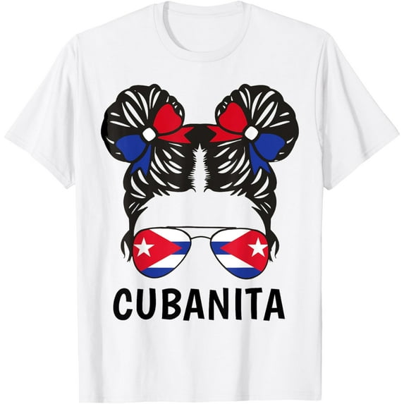 Cubanita Cuban Girl Hispanic Heritage Month Cuba Flag Women T-Shirt