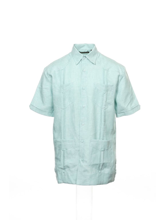 Aqua Variegated Camp Shirt , Size Small