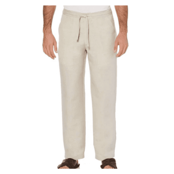 Cubavera Men's BigandTall Linen-Blend Drawstring Pants -BEIGE- 5XB/30.