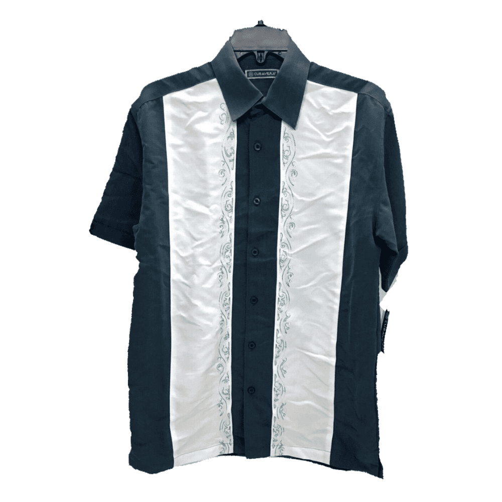 Cubavera Men's Contrast Detailed Panels Short Sleeve Woven Shirt ...