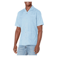 thumbnail image 1 of Cubavera Men's Short Sleeve Embroidered Guayabera Shirt, Blue Bell, XX-Large, 1 of 2
